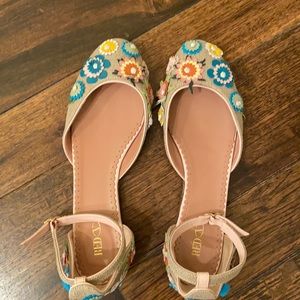 RED Valentino floral flats with strap